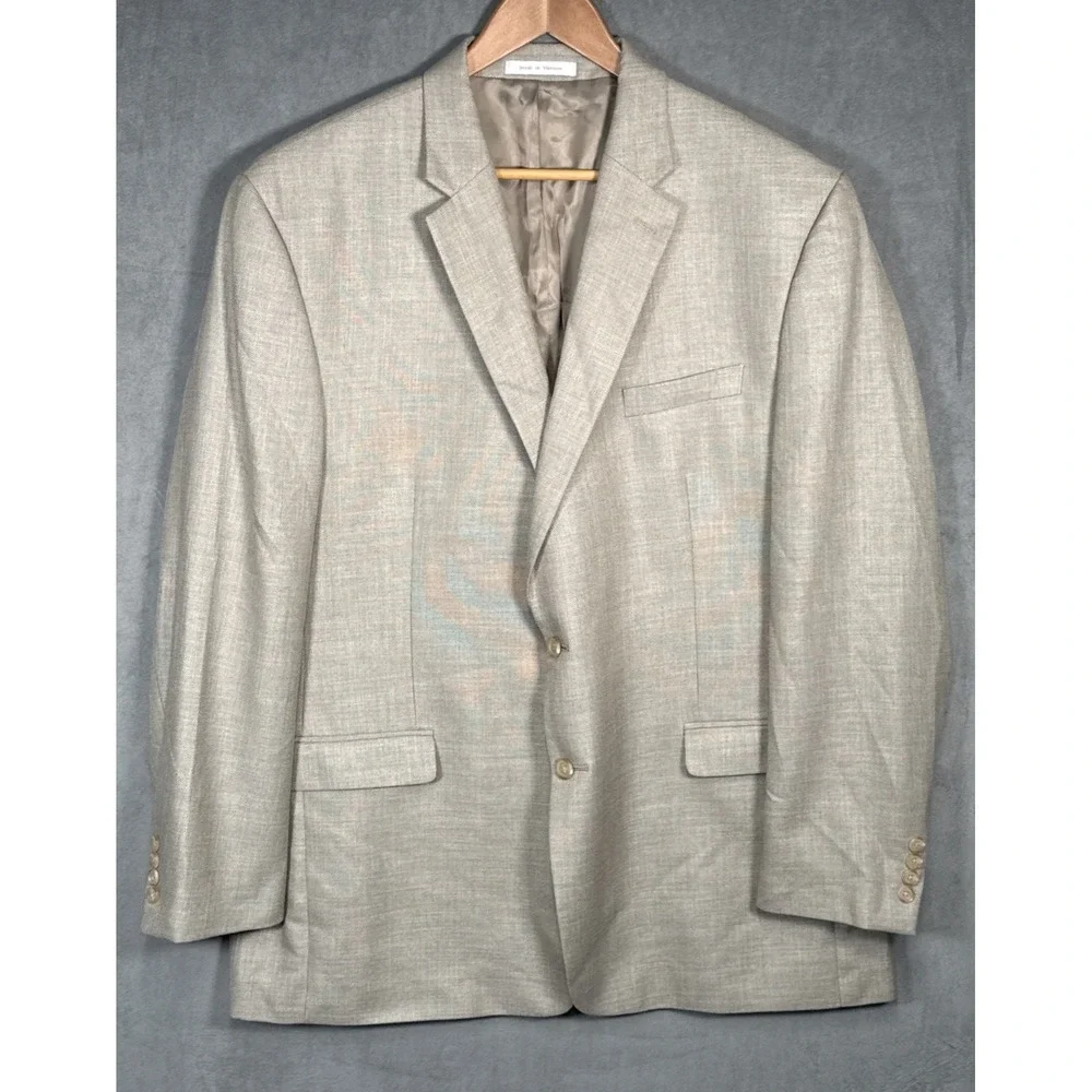 Lauren Ralph Lauren 50L Hopsack Sport Coat Blazer Tan Beige 2 Button Textured
